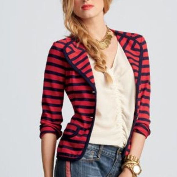 CAbi Jackets & Blazers - Cabi #224 Au Revoir Yacht Nautical Striped Blazer